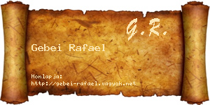 Gebei Rafael névjegykártya